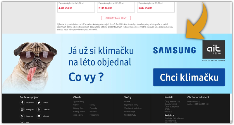 Jak vypadá bottom banner na serveru ČESKÉSTAVBY.cz